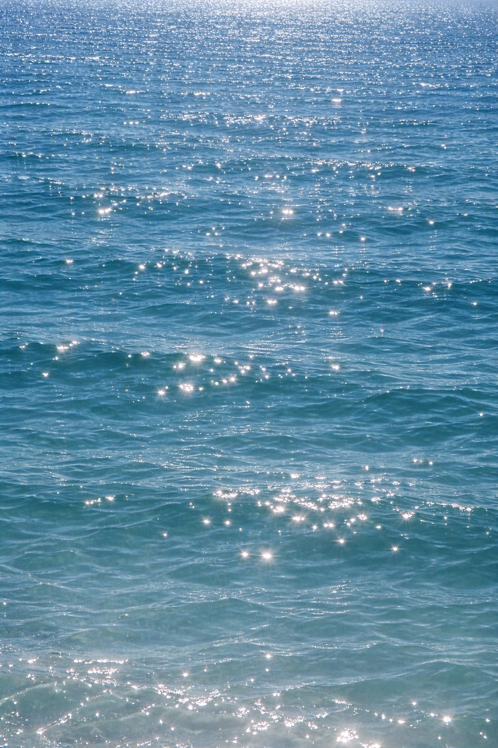 Sunlight sparkling on the sea
